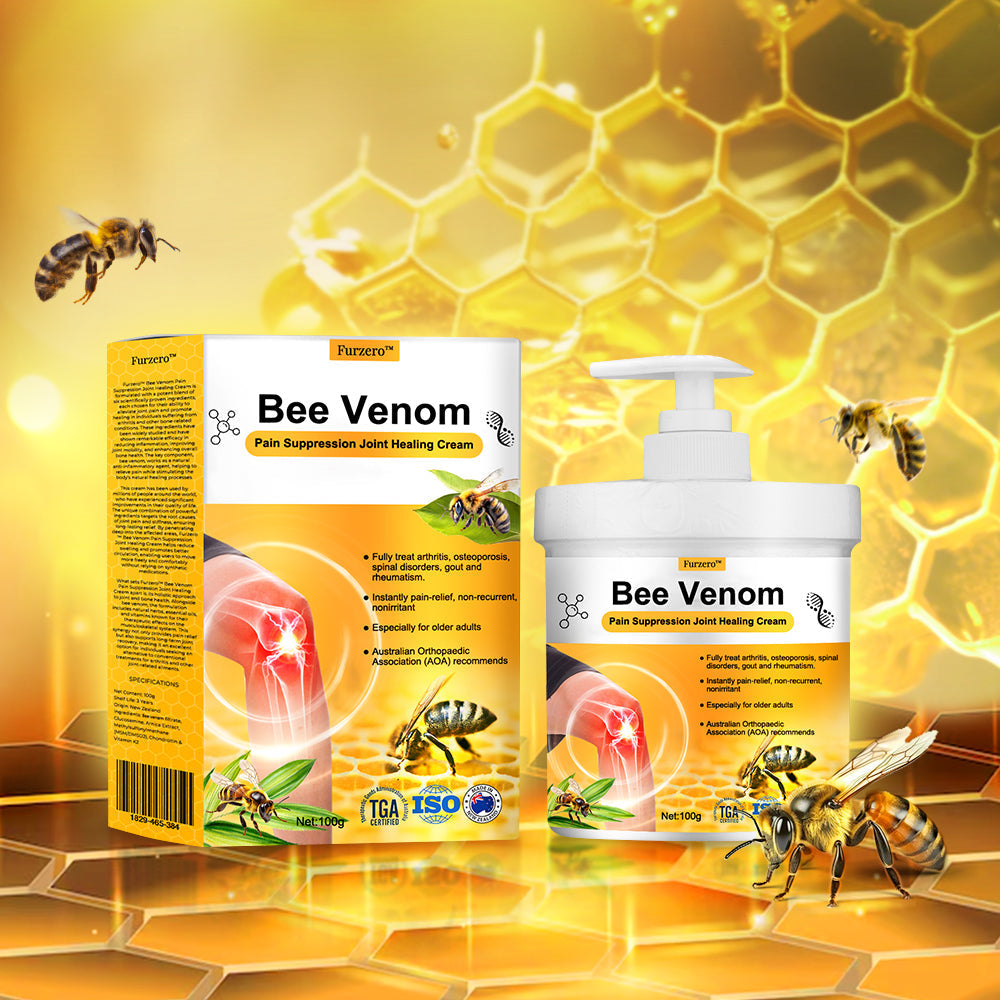 Tnnedey™ 💫🐝 Bee Venom Pain Suppression Joint Healing Cream (👩🏼‍⚕️ AOA Anbefalt)